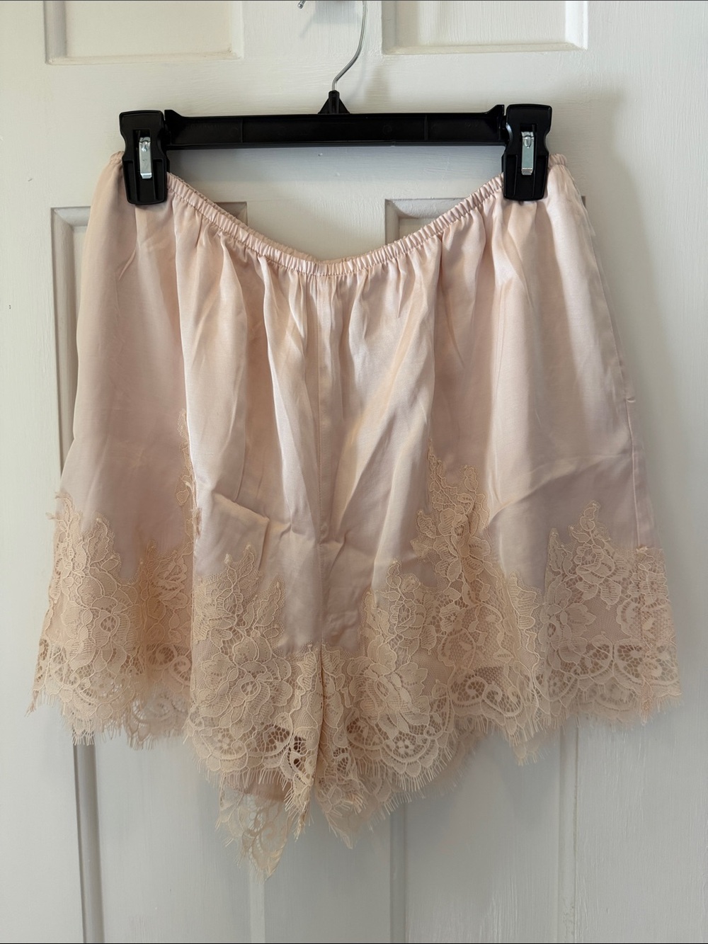 NWT Anthropologie LyreBird Pale Blush Lace-Trim High Waist Shorts